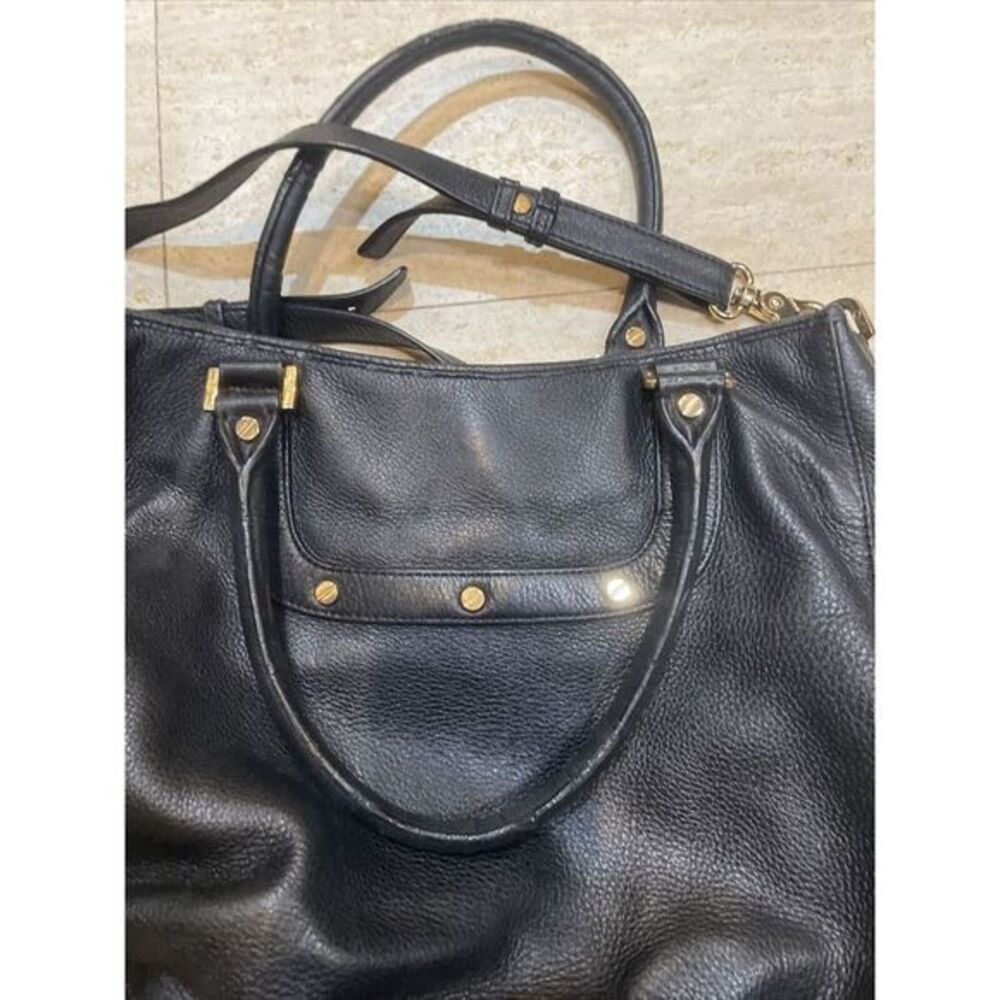 Tory Burch Amanda Hobo Black Pebbled‎ Leather Handbag Satchel Shoulder Messenger - Picture 12 of 14